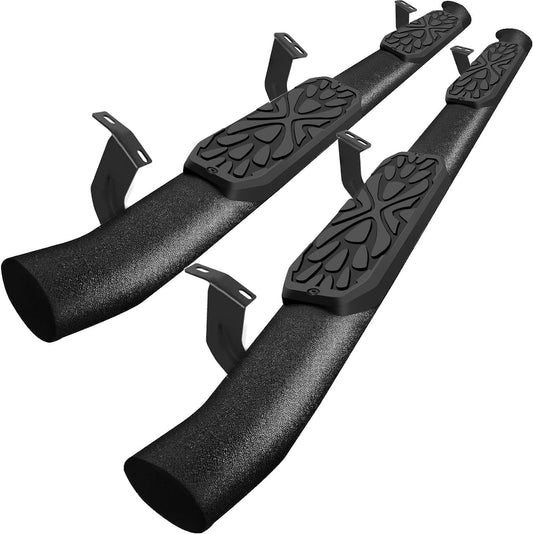 3.5 Inches Oval Tube Step Bar Running Boards Compatible with 2005-2023 Toyota Tacoma Double Cab/Crew Cab with 4 Full-Size Doors. Tacoma Step Bars and Carbon Steel Side Steps Step Bars.