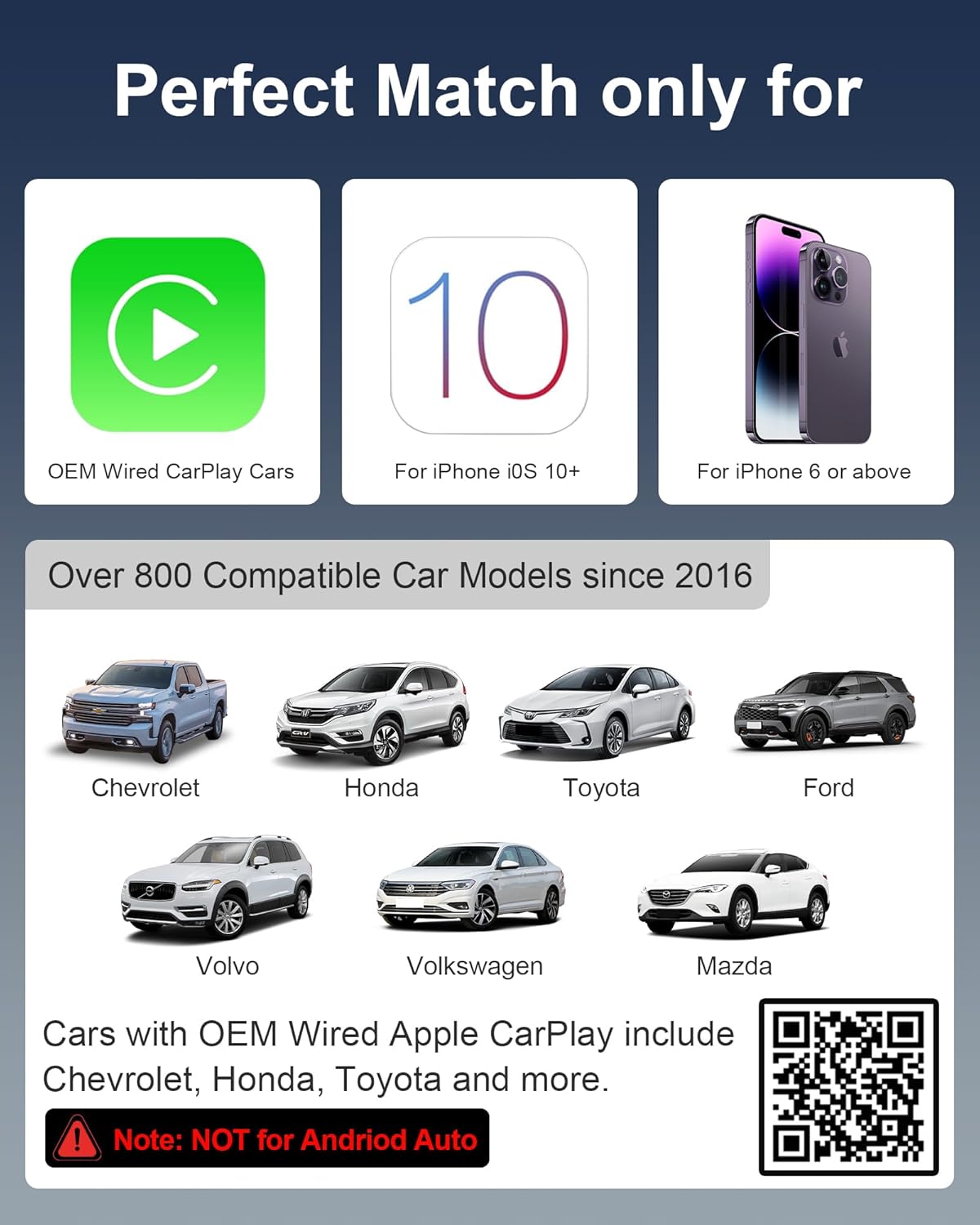 Wireless CarPlay Adapter for iPhone 6+,2025 Upgraded Mini Carplay Wi-Fi 6, 5.8GHz Low Latency Convert Wired to Wireless Car Play Adapter for Apple, 2016+ Cars