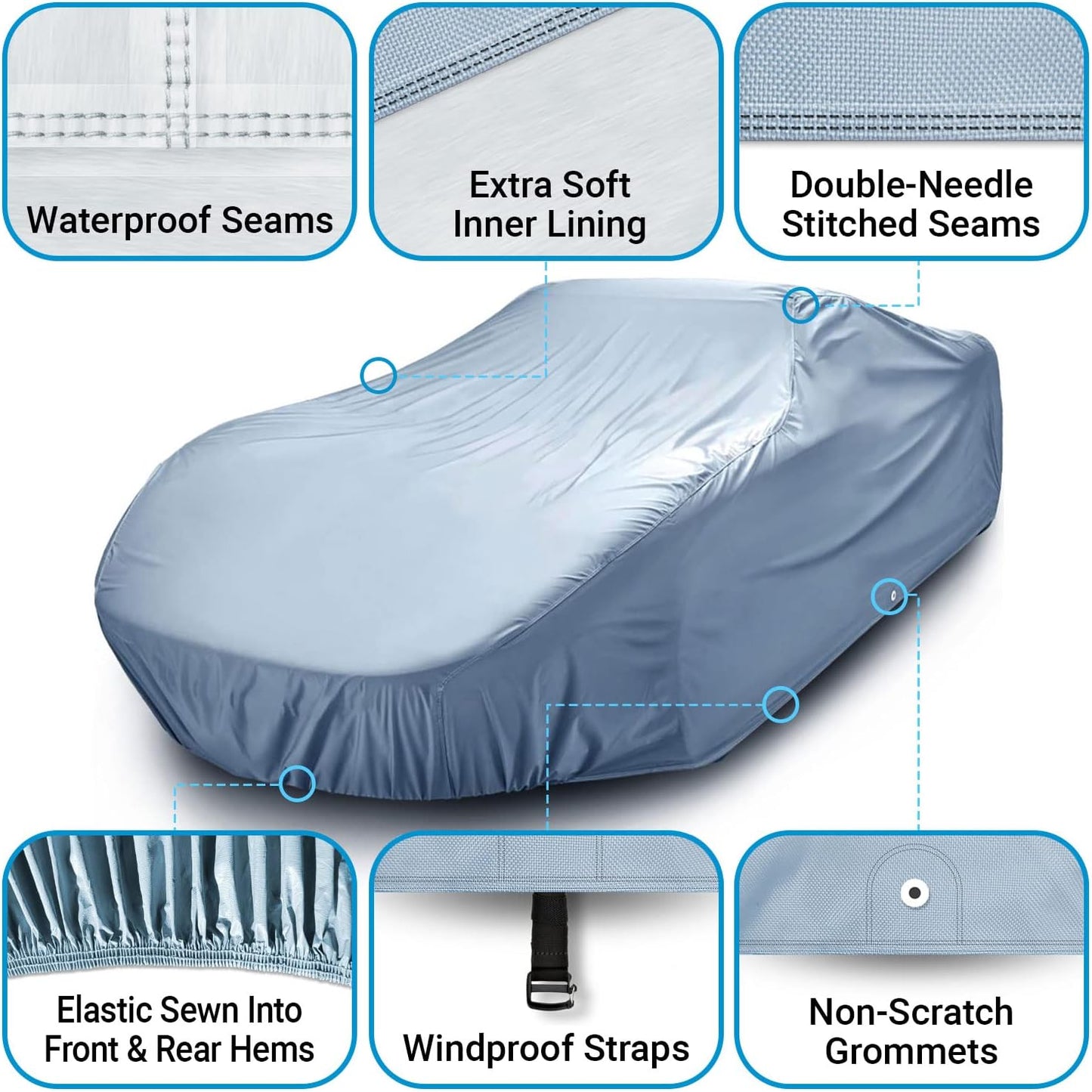 iCarCover Premium Car Cover for 1954-1958 Buick Super Heavy Duty Waterproof All-Weather Automobiles Custom Fit Indoor Outdoor UV Snow Protection Covers with Straps and Bag