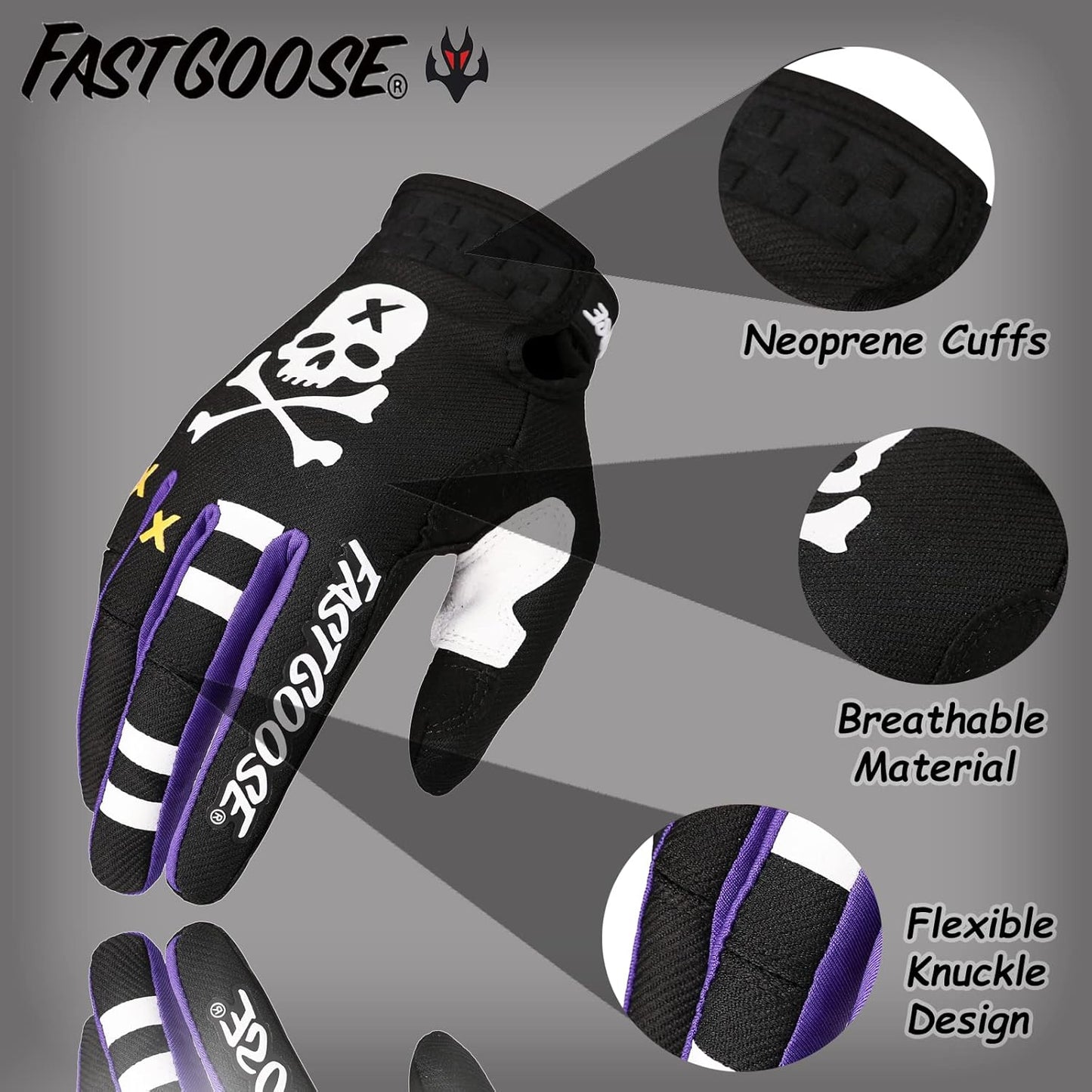 Dirt Bike Motorcycle Gloves - Motocross, Motorbike & ATV Off Road Racing Sports Cycling Gloves