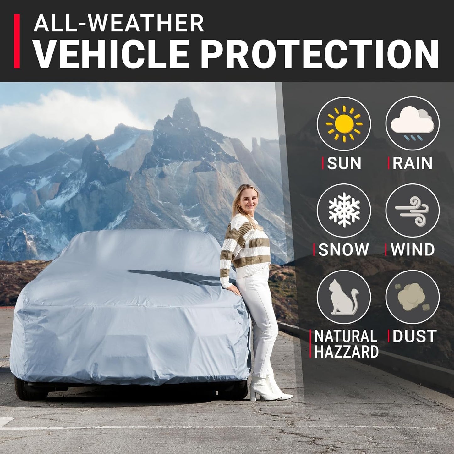 iCarCover Premium Car Cover for 1966-1970 Buick Riviera Heavy Duty Waterproof All-Weather Automobiles Custom Fit Indoor Outdoor UV Snow Protection Covers with Straps and Bag
