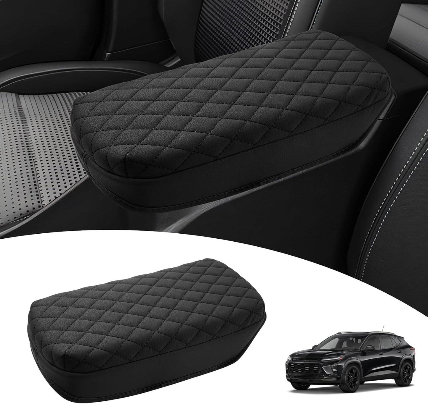 Shademax Custom for 2024 2025 2026 Chevy Trax Center Console Cover Armrest Cover for Chevrolet Trax LS/1RS/LT/2RS/ACTIV, Arm Rest Cushion Pad Leather Middle Console Lid Protector Trax Accessories