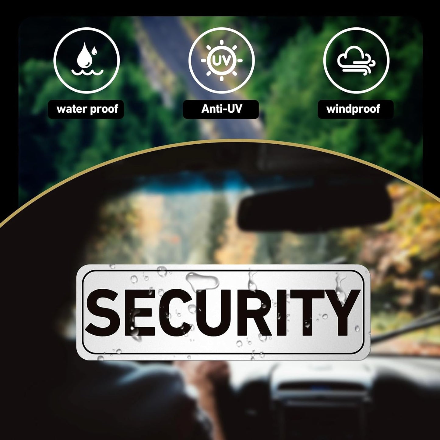 2 Pcs Security Officers Magnetic Signs Heavy Duty Reflective Security Sign Magnet Waterproof Magnetic Decals for Vehicles Cars Truck Rover Patrol 18 x 6 Inch White with Black Border