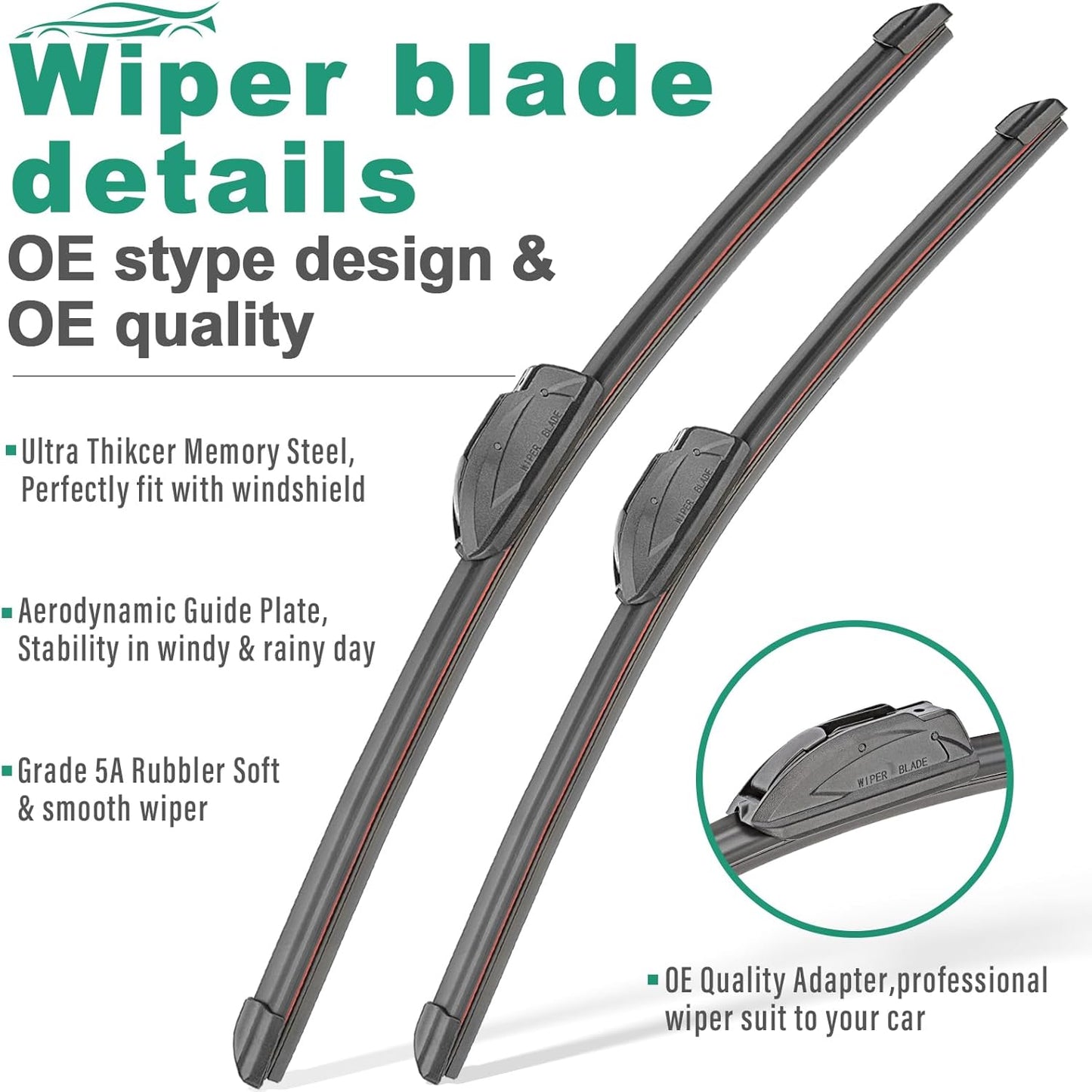 28" 18" 12" Windshield Wiper Blades Replacement for Nissan Rogue Sport 2017 2018 2019 2020 2021 2022 Premium All Weather Front Rear Wipers Set - OEM Quality (Pack of 3)