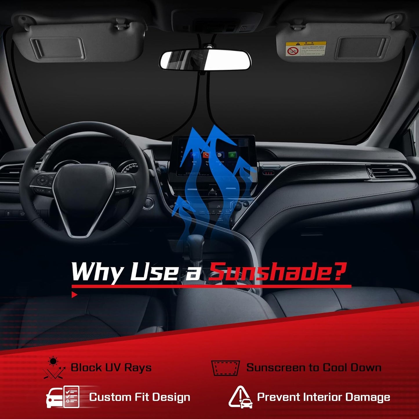 ARISMOTOR Windshield Sun Shade for Acura TLX 2021-2025 2026, Custom Fit Foldable Front Window Sunshade Sun Visor Protector, Block UV Rays Keep Your Car Cooler