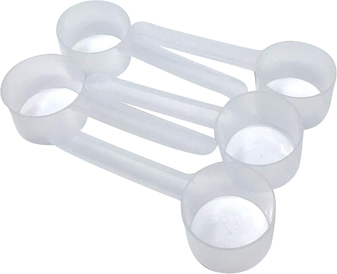 39 mL (8 Teaspoon | 1.32 Oz. | 2.63 Tablespoon) Long Handle Scoop for Measuring Coffee, Pet Food, Grains, Protein, Spices and Other Dry Goods (Pack of 5)