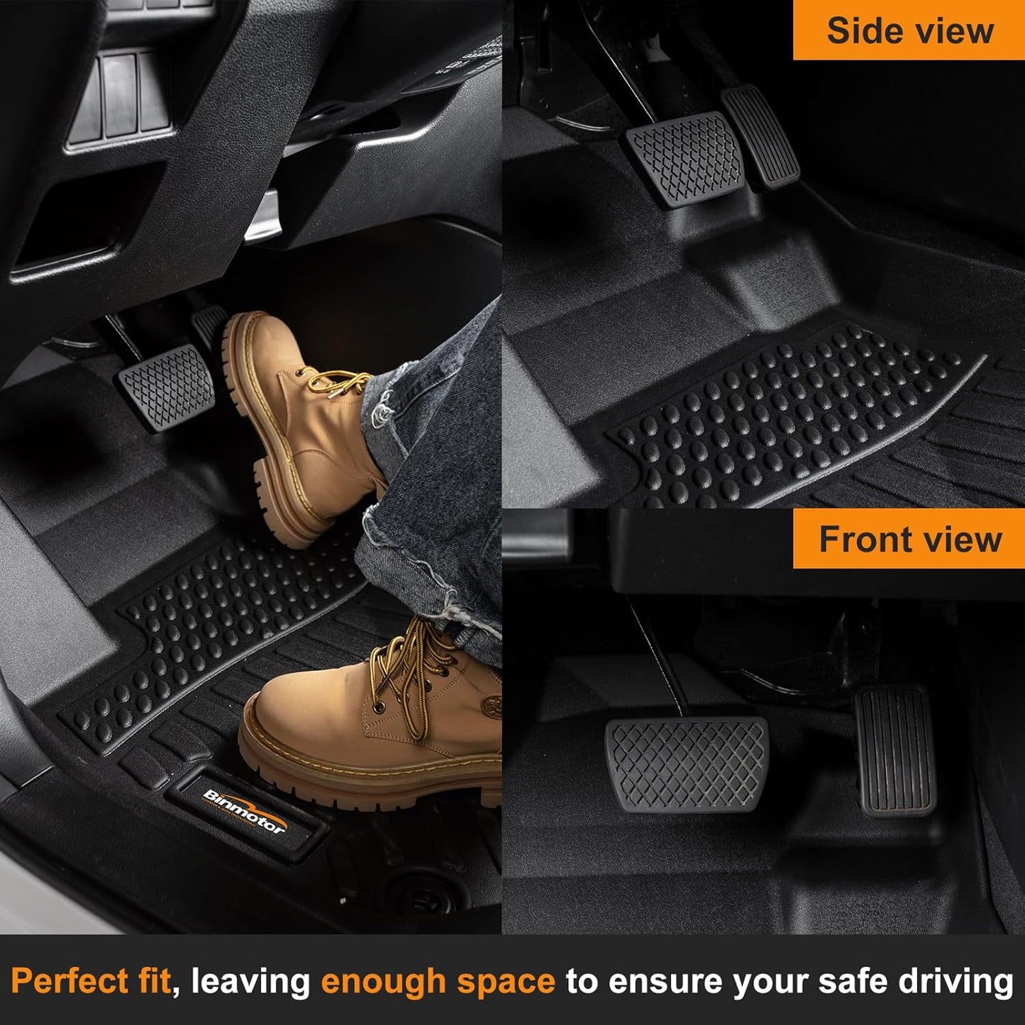 Binmotor-Custom Floor Mats & Cargo Liner for Acura RDX 2016 2017 2018, Front & 2nd Row & Cargo Mat Full Set, TPE All Weather Car Floor Mat for Acura RDX Accessories Floor Liners
