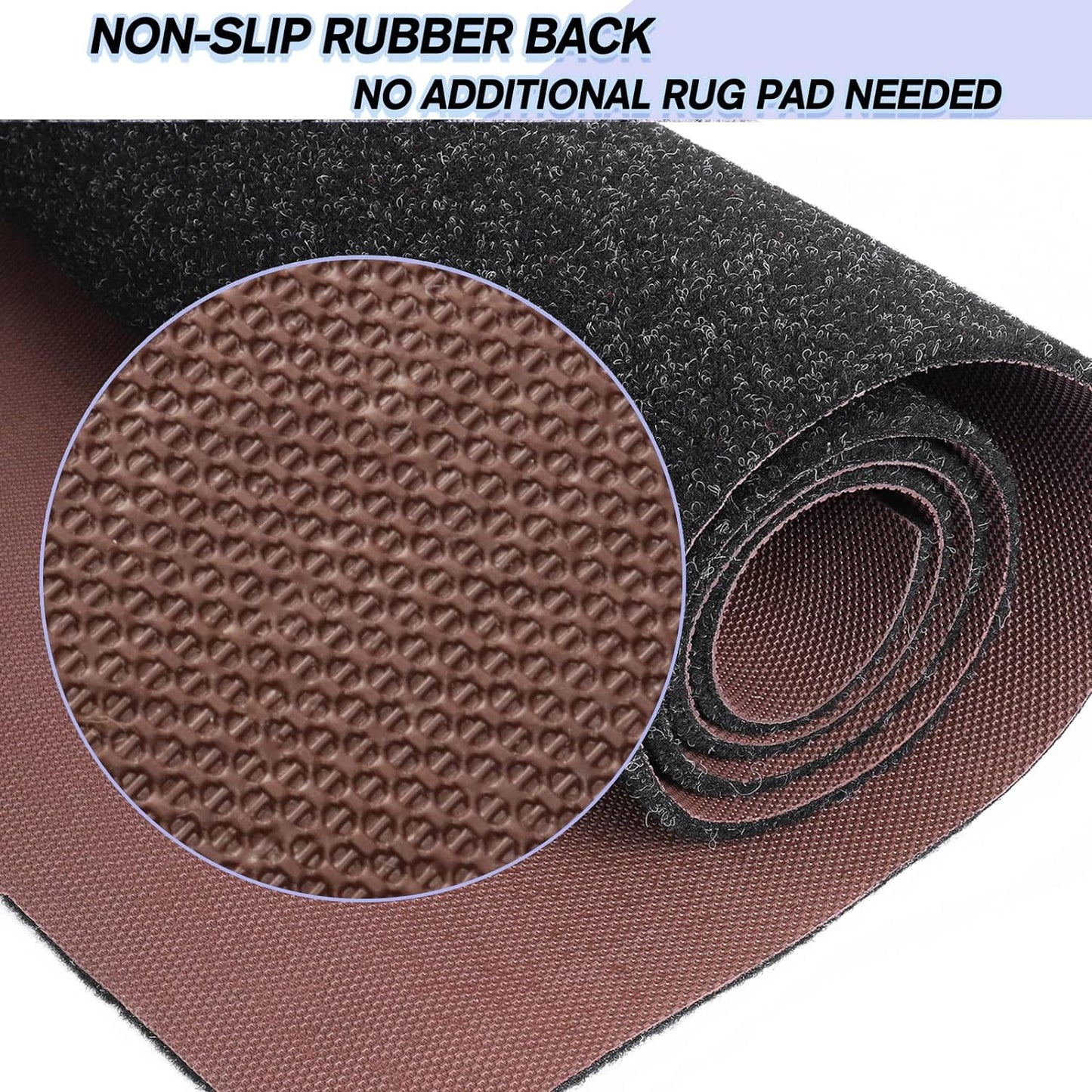 Custom Size Backed Non-Slip Area Rugs Runner, Easy Clean, Waterproof Runner Rugs for Hallway Entryway, Kitchen, Laundry, 3FT x 77FT, Black