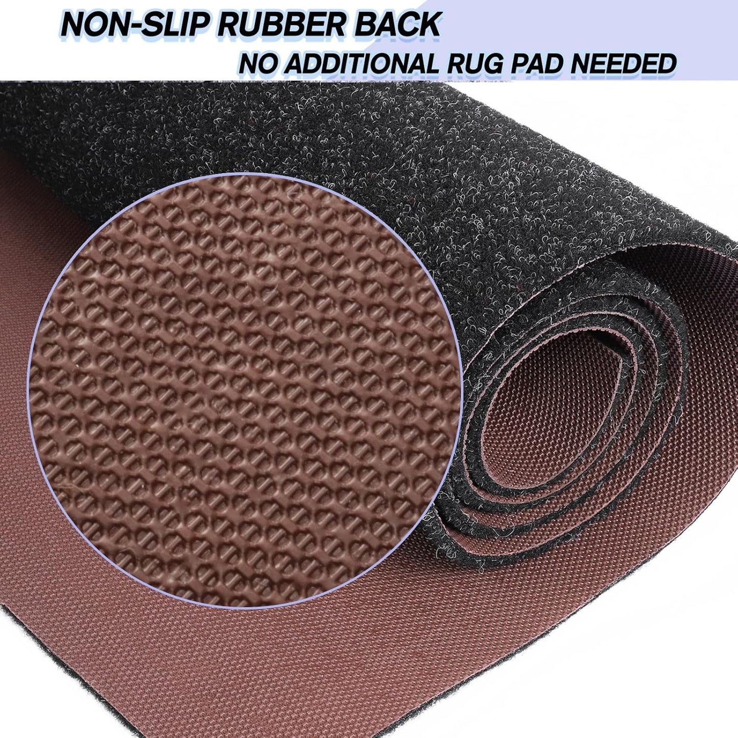 Custom Size Backed Non-Slip Area Rugs Runner, Easy Clean, Waterproof Runner Rugs for Hallway Entryway, Kitchen, Laundry, 4FT x 40FT, Black