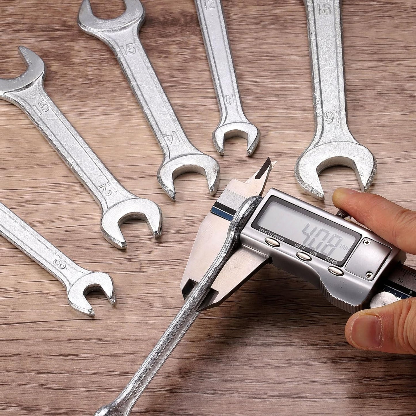 HARFINGTON Double Open End Wrench 12mm x 14mm Metric 15 Degree Offset Angle Small Flat Head Wrench Galvanizing Open Ended Spanner for Automotive Repair Furniture Assembly