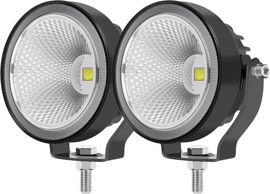 4 Inch Led Pod Light IP68 White LED Work Light Bar Car 12V 24V Led Flood Beam For Trailer Motorcycle Truck 4x4 Off Road Pick-up Deck Dock Marine Auxiliary Fog Driving Lights 2PCS