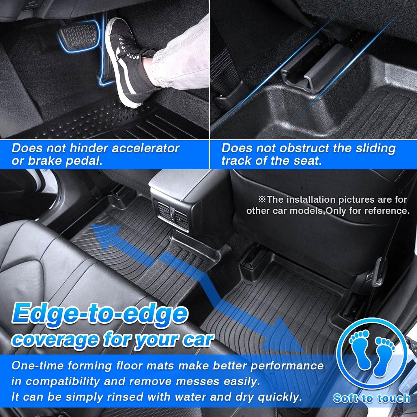 Floor Mats for Ford Escape (Hybrid/Plug-in Hybrid) 2020-2025 2026, All Weather Floor Liner for Escape Accessories Heavy Duty Waterproof