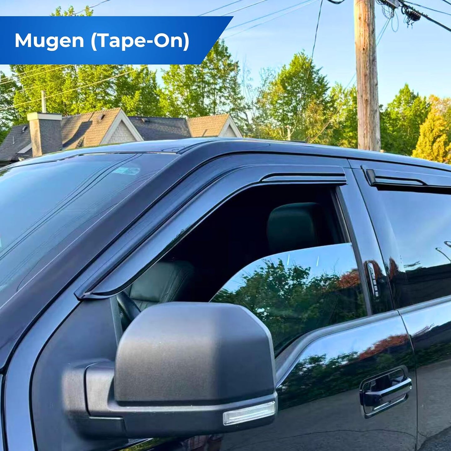 KPY Window Visor Compatible with Hyundai Elantra Sedan 2007-2010 (Excludes Touring Models), 4PC Rain Guard Side Window Vent Deflectors Tape-On Mugen Style, 2007 2008 2009 2010