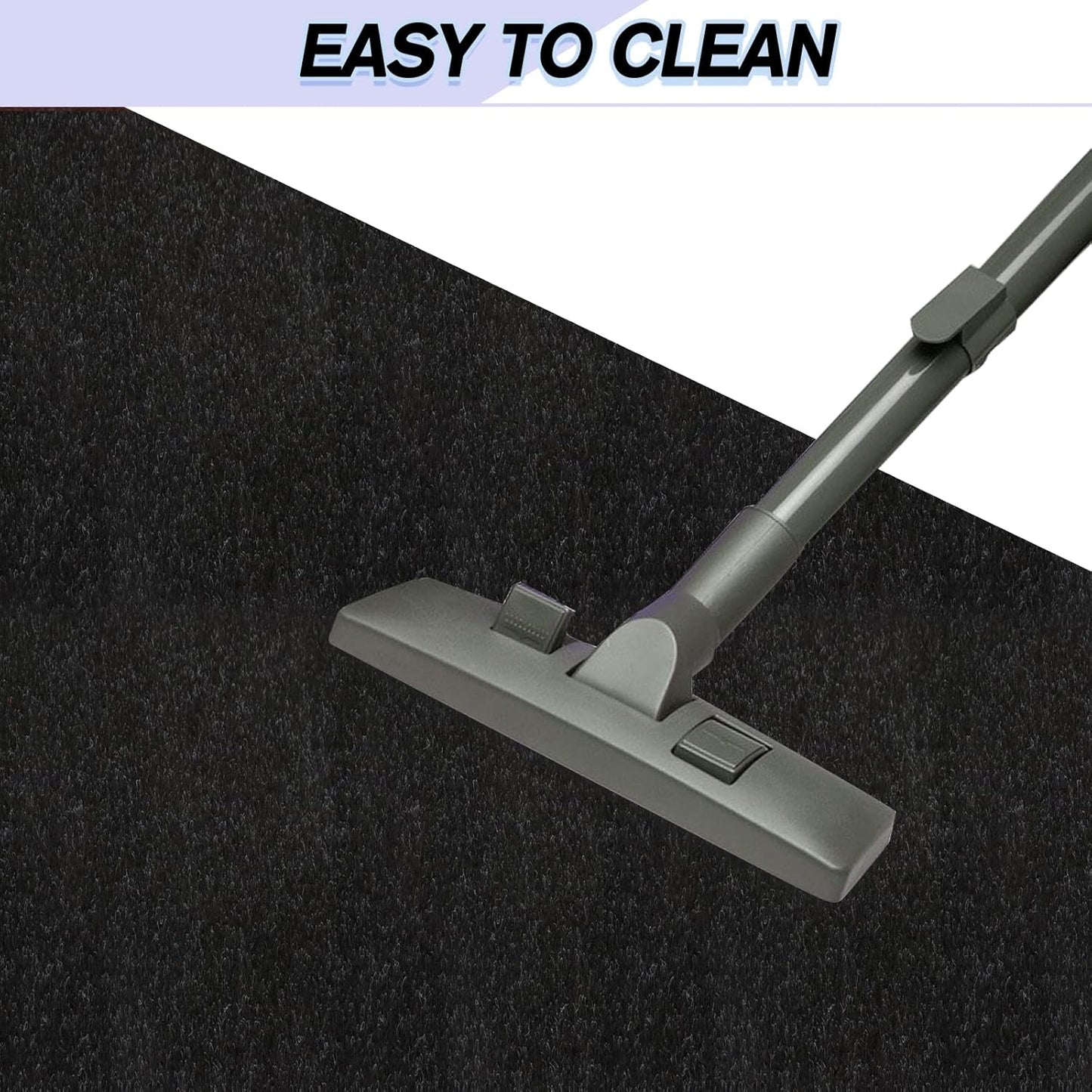 Custom Size Backed Non-Slip Area Rugs Runner, Easy Clean, Waterproof Runner Rugs for Hallway Entryway, Kitchen, Laundry, 4FT x 25FT, Black