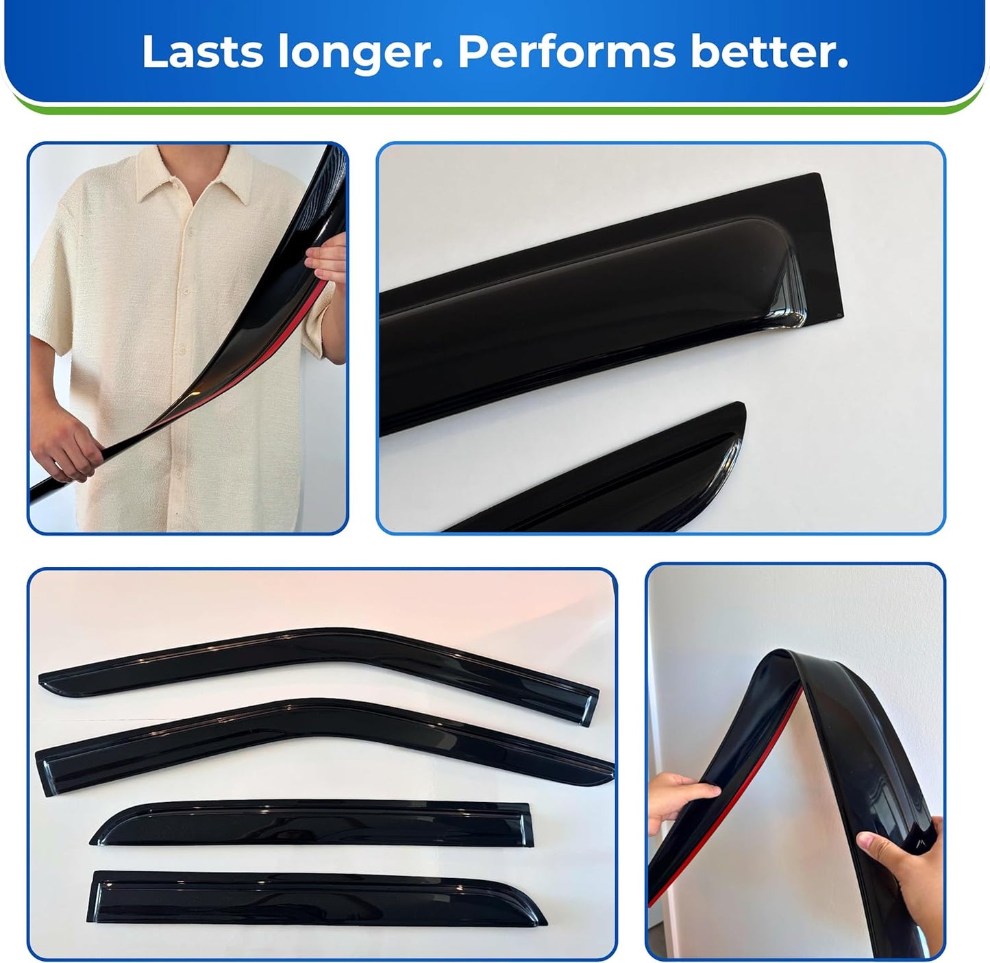 KPY Window Visor Compatible with BMW X3 G01 2018-2023, 4PC Rain Guard Side Window Vent Deflectors Tape-On Mugen Style, 2018 2019 2020 2021 2022 2023