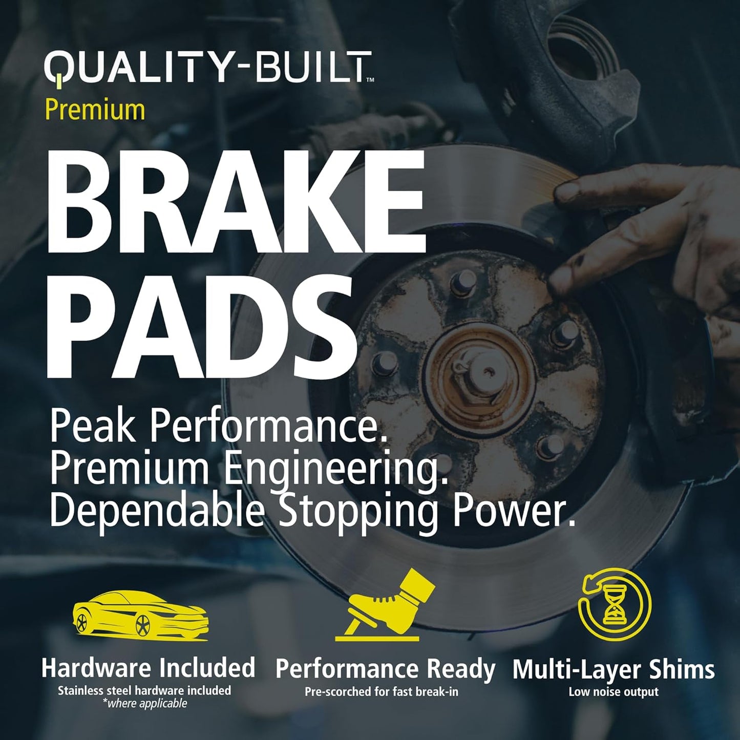 Premium Semi-Metallic Front Brake Pads (1001-1308AM) Compatible with BMW i3 2014-2021, BMW i3s 2018-2021