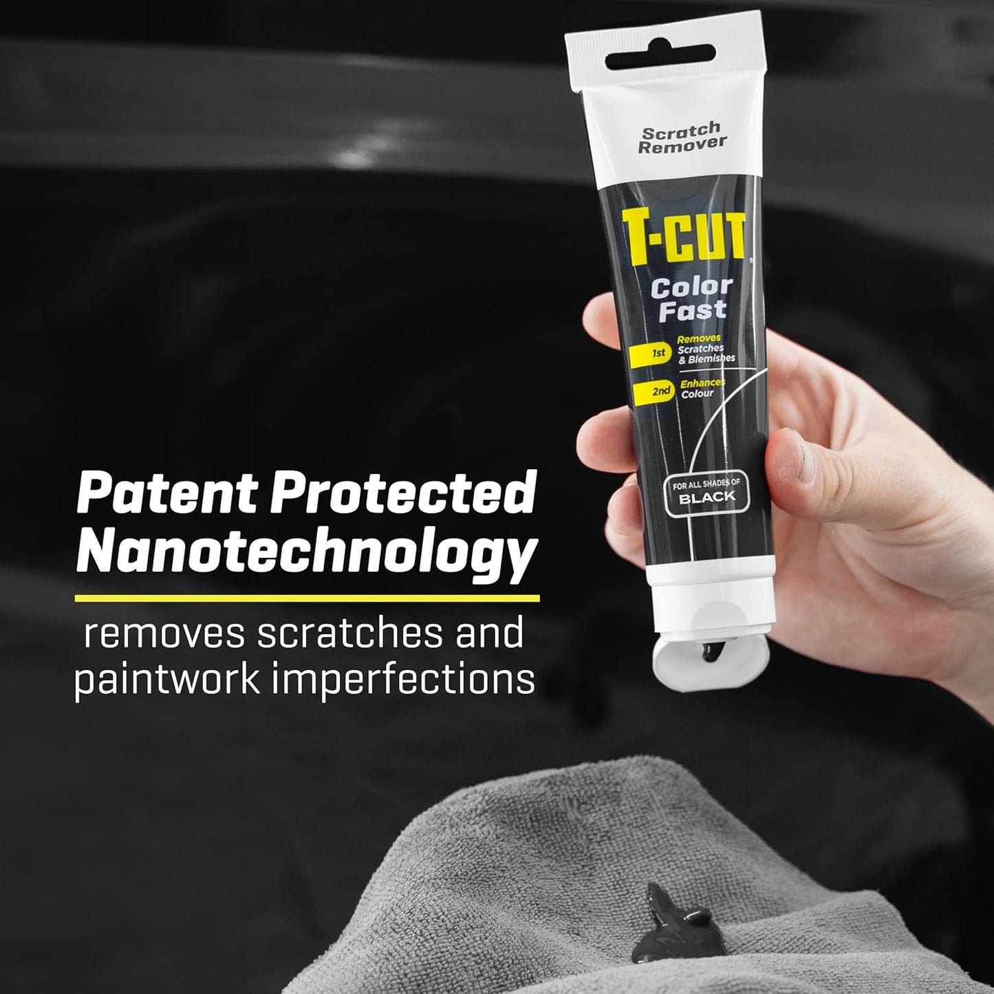 T-Cut Black Scratch Remover, Color Fast Car Wax Polish Color Enhancer, 5.3 Oz