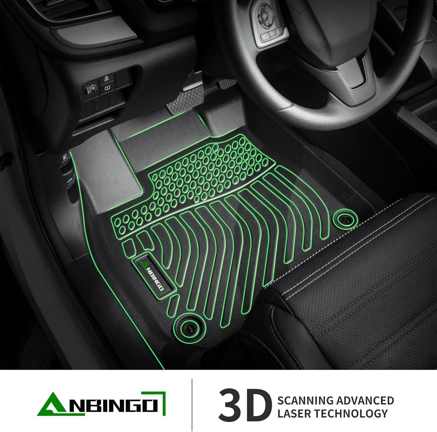 ANBINGO®-Floor Mats for Mazda 6 2014-2021 All Weather Protection TPE Waterproof Non-Slip Car Mats for Mazda 6 Floor Liner Accessories Black