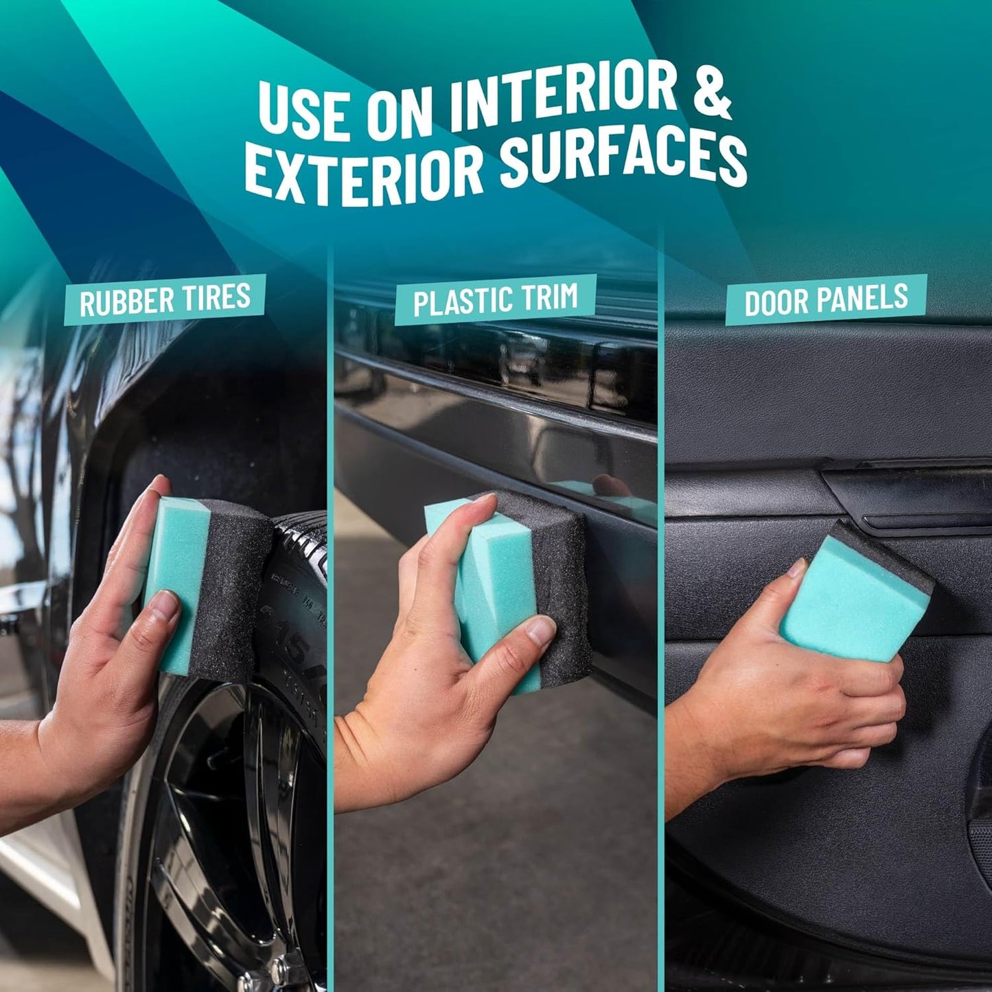 Chemical Guys Wonder Wave Durafoam Contoured Large Tire Shine & Dressing Applicator, 4 Pack