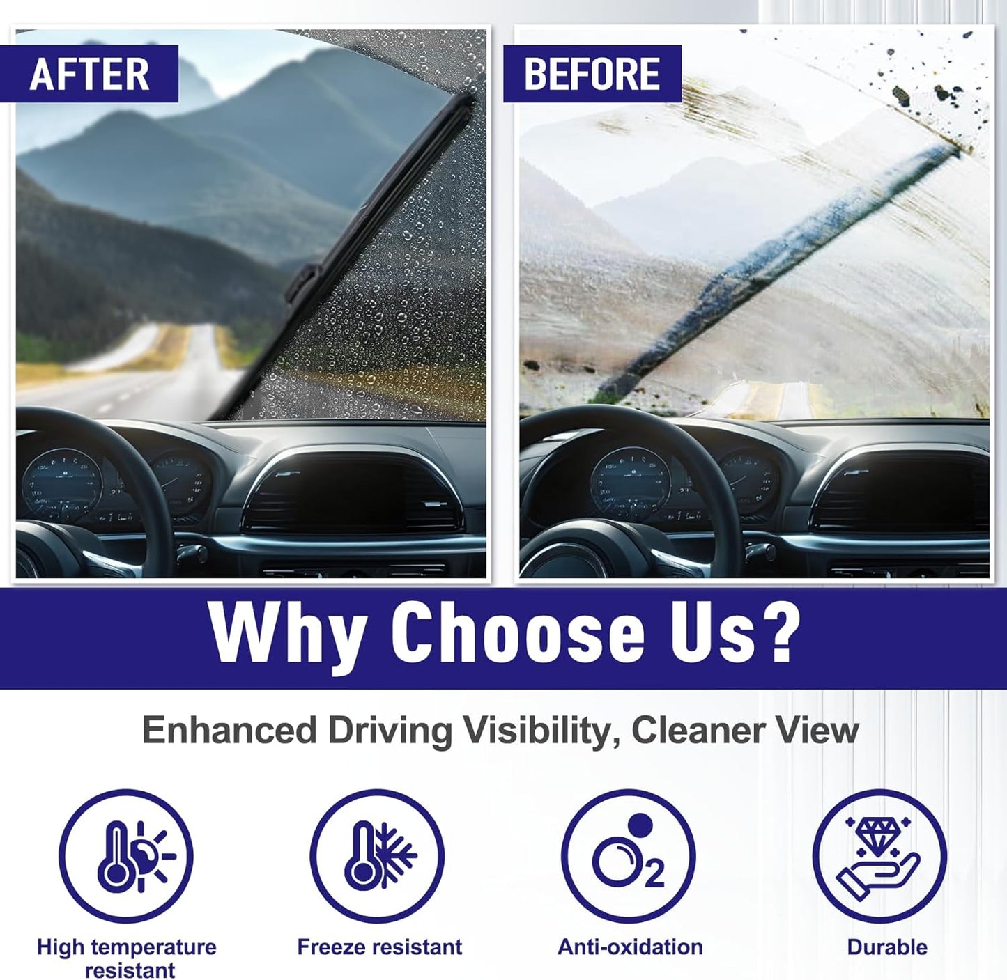 AJK Wiper Blades for Chevrolet Colorado 2015 2016 2017 2018, 2 Piece All Weather OEM Quality Automotive Replacement Windshield Wiper Blades for My Car