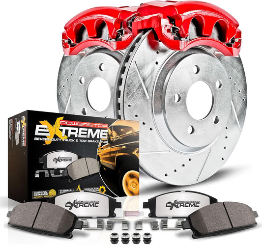 Power Stop KC3118-36 Front Z36 Truck and Tow Brake Kit with Calipers For Chrysler Town & Country, Dodge Grand Caravan, Ram C/V, VW Routan [Model Specific]